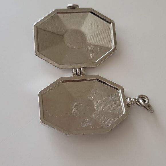 Locket Pendant Geometric Silver Tone Pendant #0394 - Picture 9 of 10